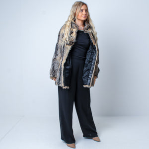 Women’s Vintage Natural Vintage Real Coyote Fur Jacket / Coat: Medium-Large  UK 12-16
