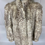 Vintage Unisex White Spotted Real Rabbit Fur Coat Size: Women’s Medium-Large / Men’s Small-Medium