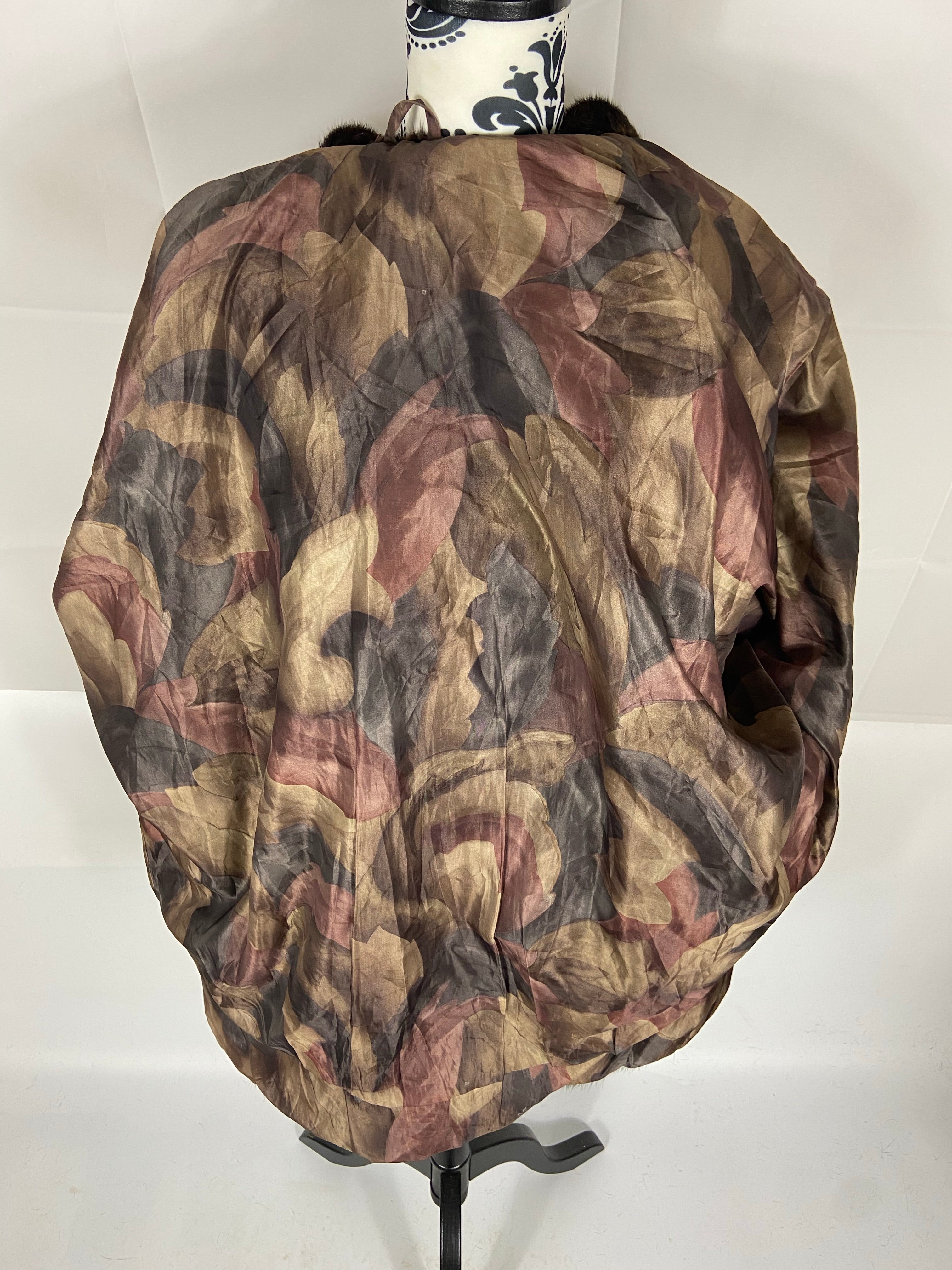 Women’s Extremely Unique Designer Vintage Real Mink & Leather Striped Fur Coat Size: Large-XL Women’s