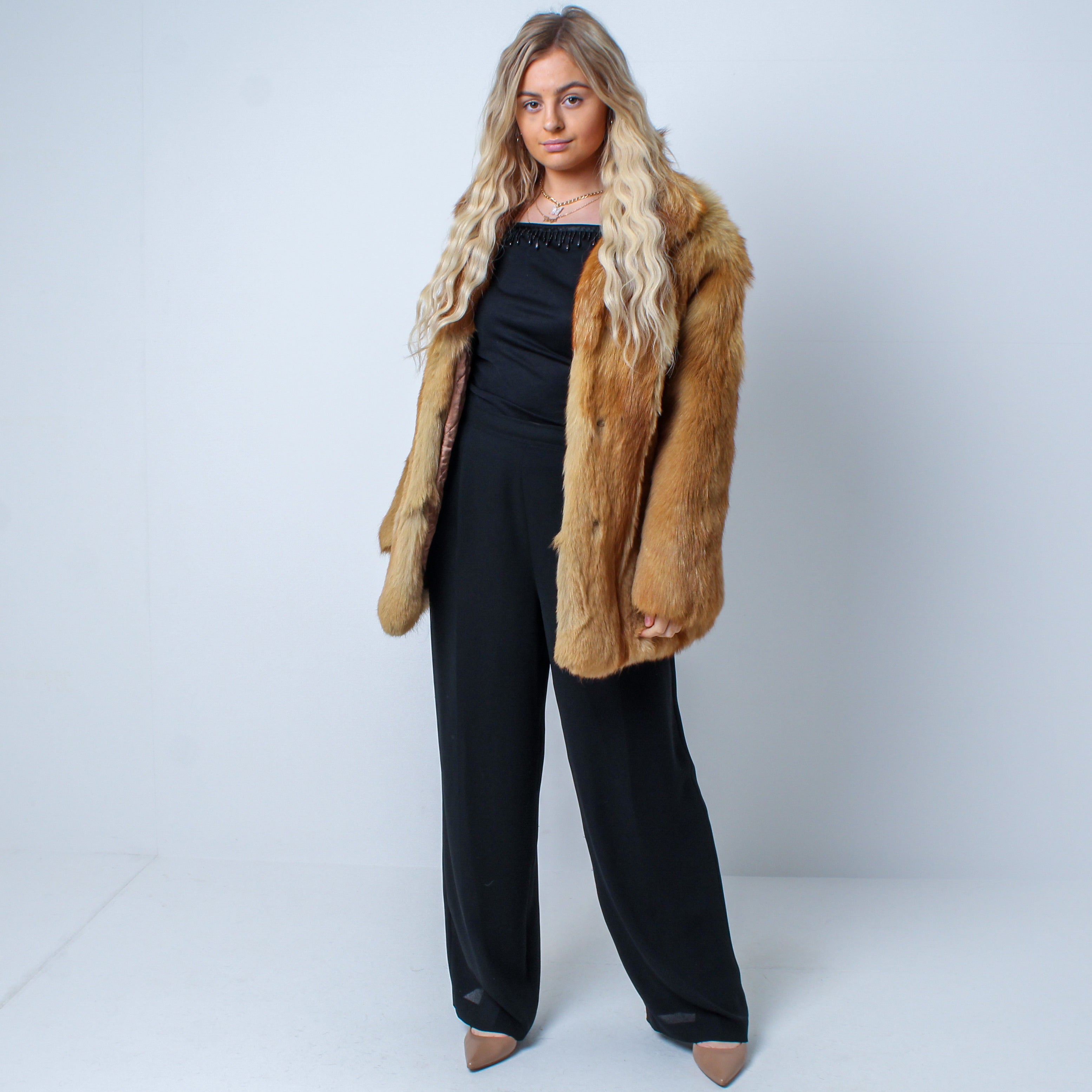 Women’s Beautiful Real Red Fox Fur Coat Size: Medium-Large Women’s UK 12-16
