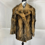 Vintage Unisex Real Coyote & Leather Fur Coat Size: Small-Medium Women’s / XS Men’s