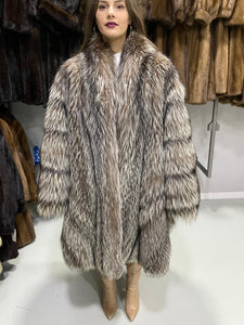 Vintage SAGA Italian Designer Fine Silver Fox Fur Coat - This coat is available. Contact us to enquire.