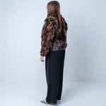 Women’s Luxury Vintage Real Muskrat & Leather Fur Coat Medium/Large UK 10-14
