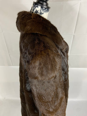 Women’s Full Length Heavy Vintage Real Mink Fur Coat Size: Large-XXL