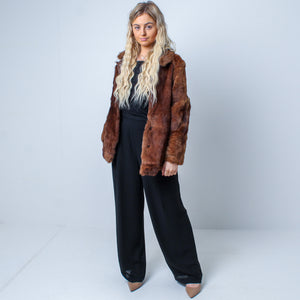 Women’s Vintage Real Natural Rabbit Fur Coat Size: Small UK 6-10