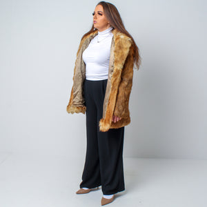 Women’s Beautiful Real Red Fox Hooded Fur Coat Size: Medium-Large Women’s UK 12-16