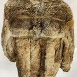 Women’s Heavy Natural Rabbit & Leather Vintage Fur Coat Size: Large-XL