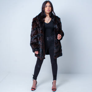 Women’s Luxury Vintage Real Mink Fur Coat Size: Large-XL UK 12-16