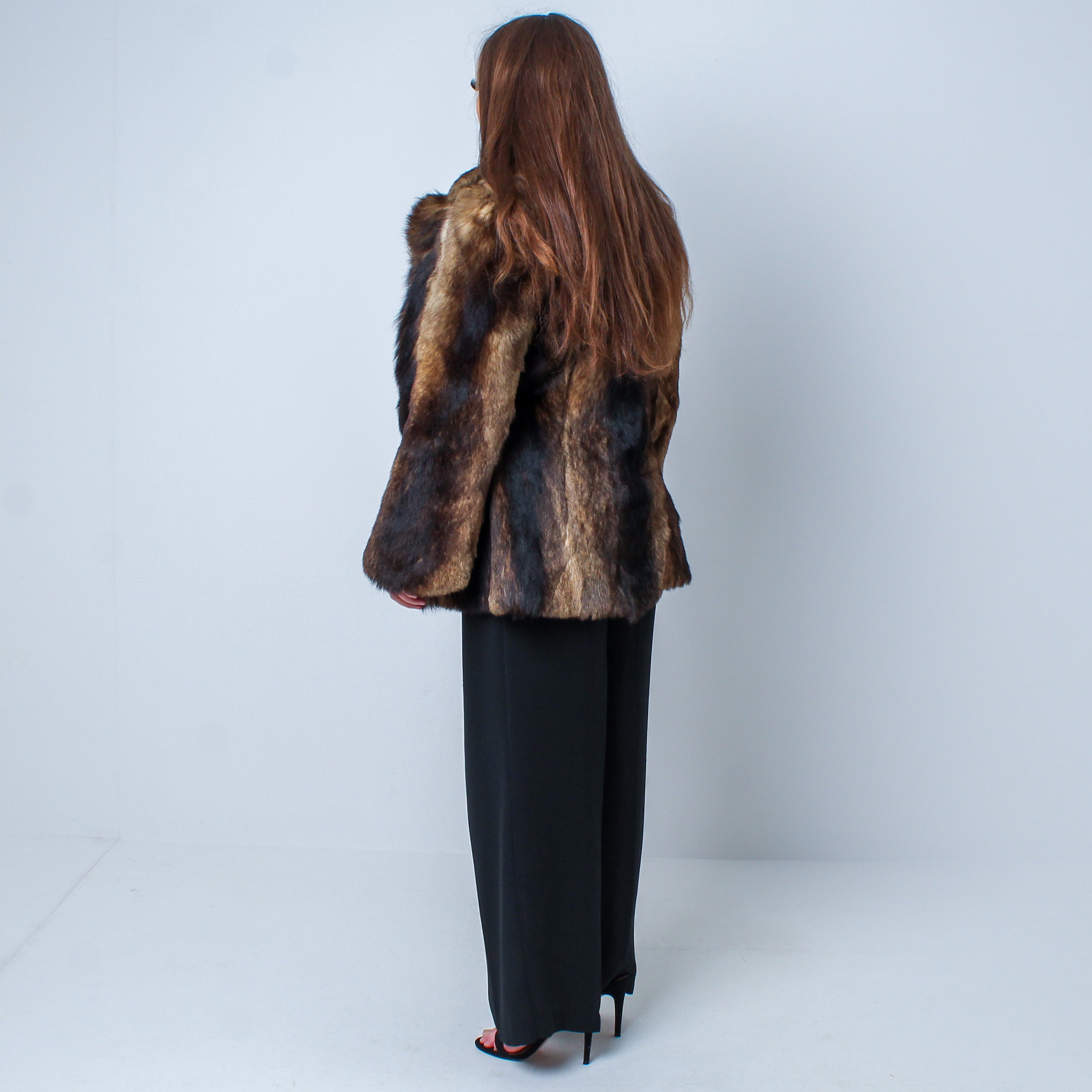 Vintage Women’s Natural Vintage Real Coyote Fur Coat UK 12-16