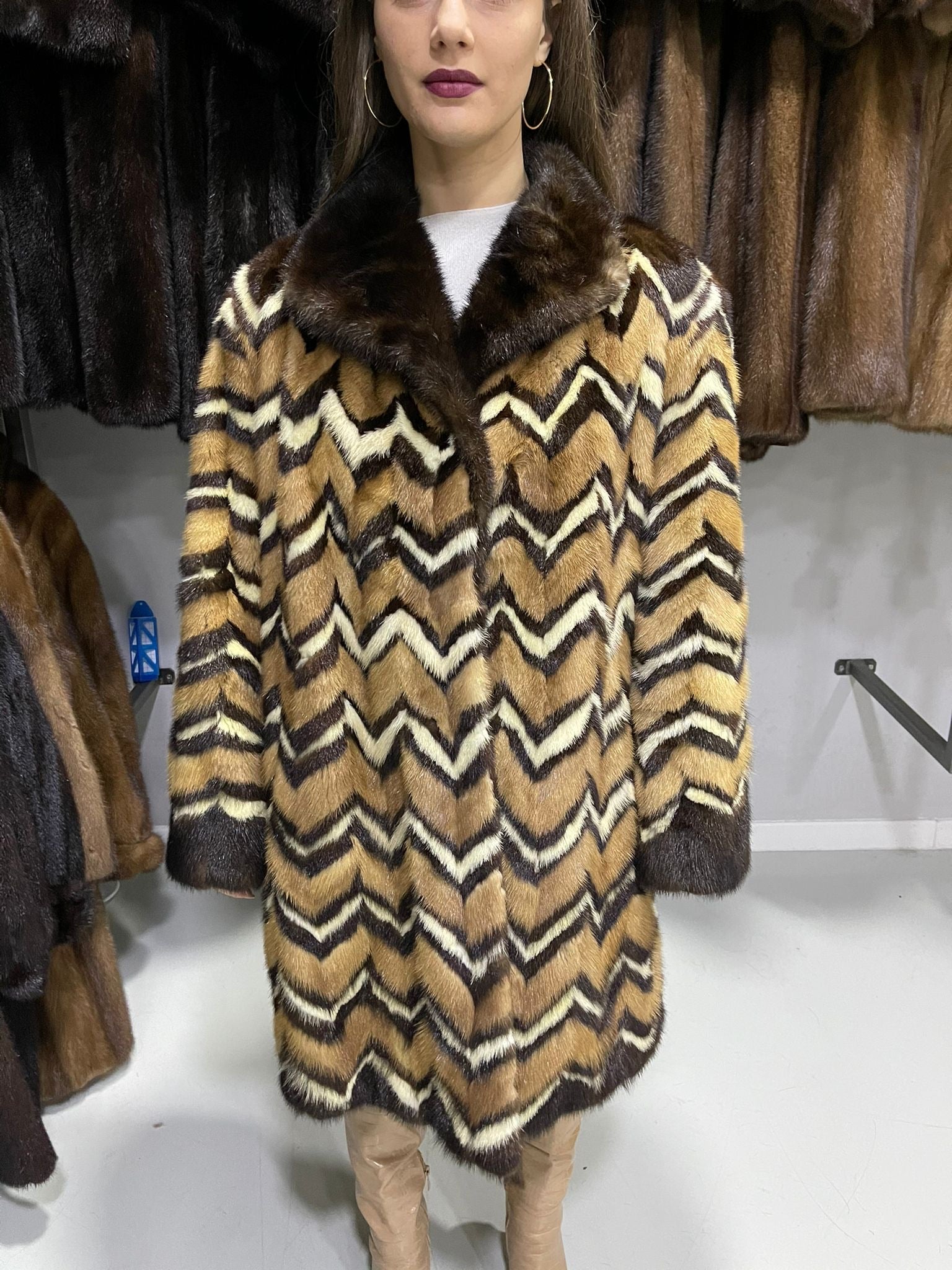 Herringbone Fox Fur Coat - Women - Ready-to-Wear
