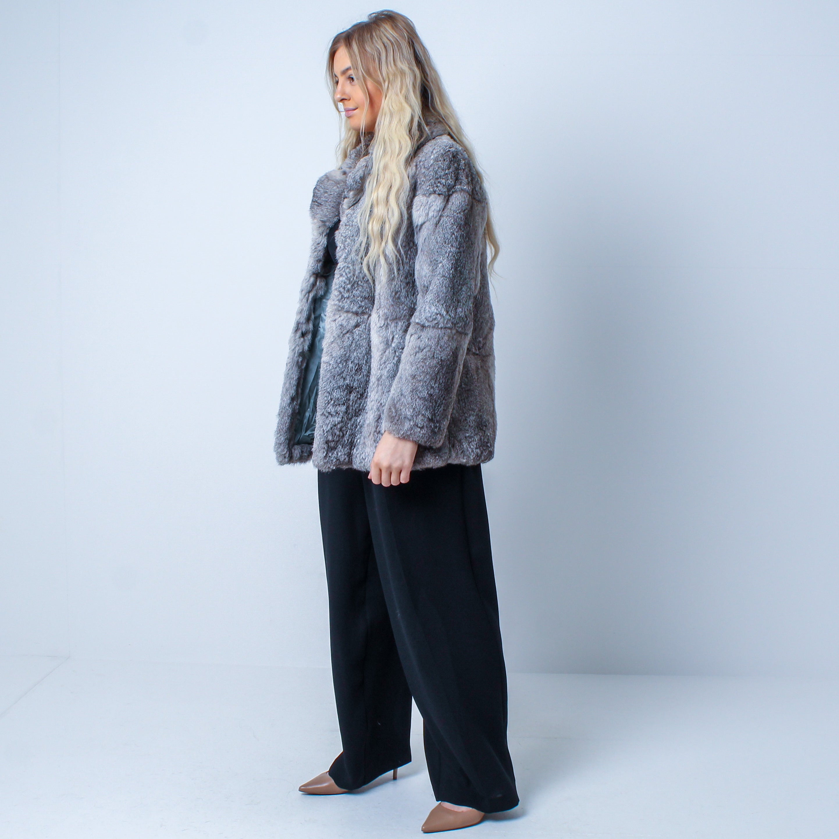 Women’s Vintage Rabbit Fur Coat Size: Small-Medium UK 8-12