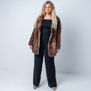 Women’s Luxury Vintage Real Mink Fur Coat Size: Medium-Large UK 12-16