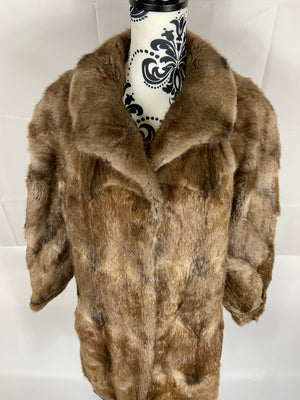 Vintage Unisex Real Bisam / Muskrat Fur Coat Size Medium-Large Women’s / Small-Medium Men’s
