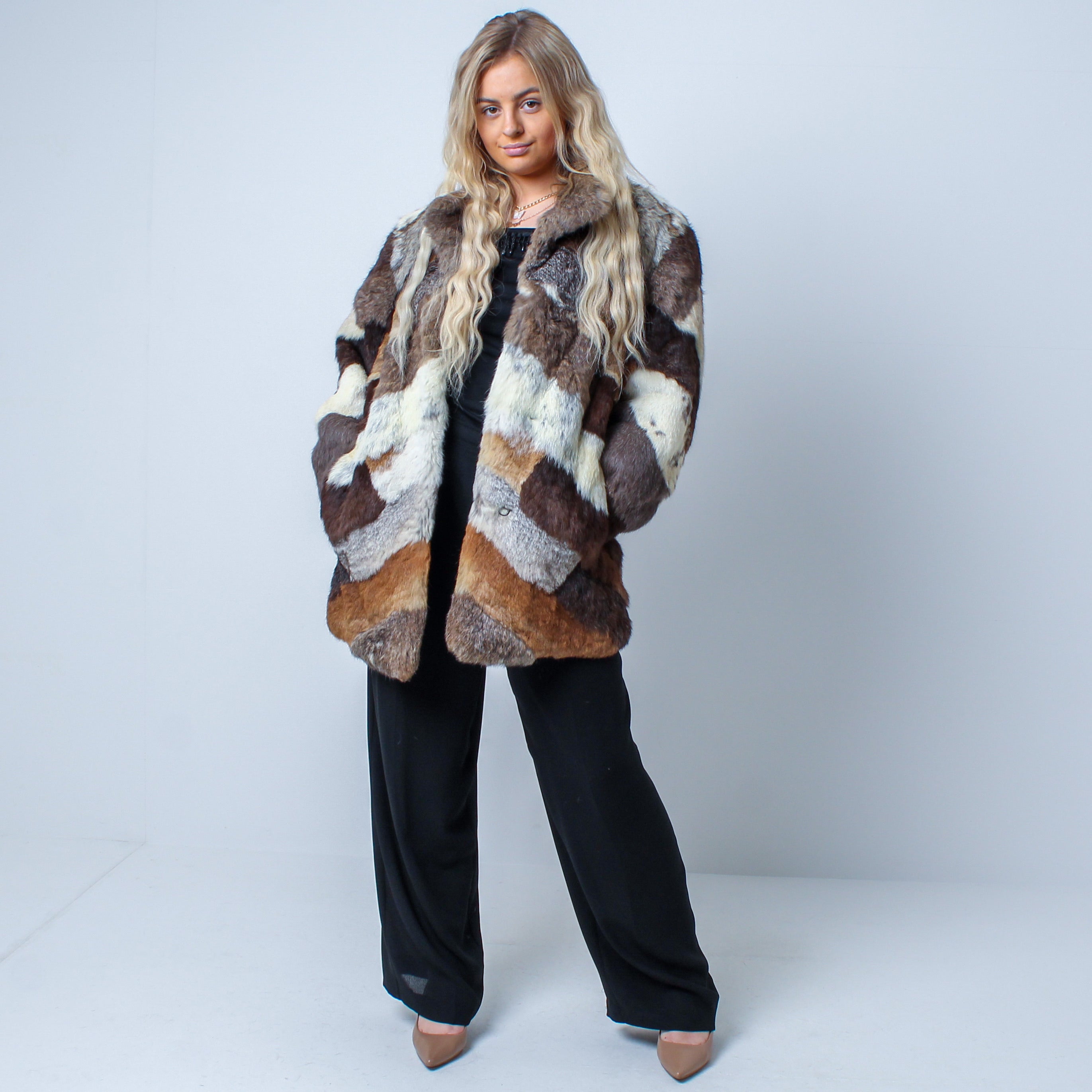 Women’s Unique Vintage Rabbit Fur Coat Size: Small-Medium UK 8-12