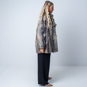 Women’s Vintage Natural Vintage Real Coyote Fur Jacket / Coat: Medium-Large  UK 12-16