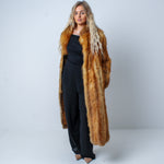 Unisex Incredible Full Length Real Red Fox Fur Coat Size: Large-XXL Women’s