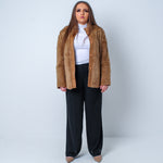 Women’s Vintage Real Rabbit Fur Coat With Leather Linings UK 12-16
