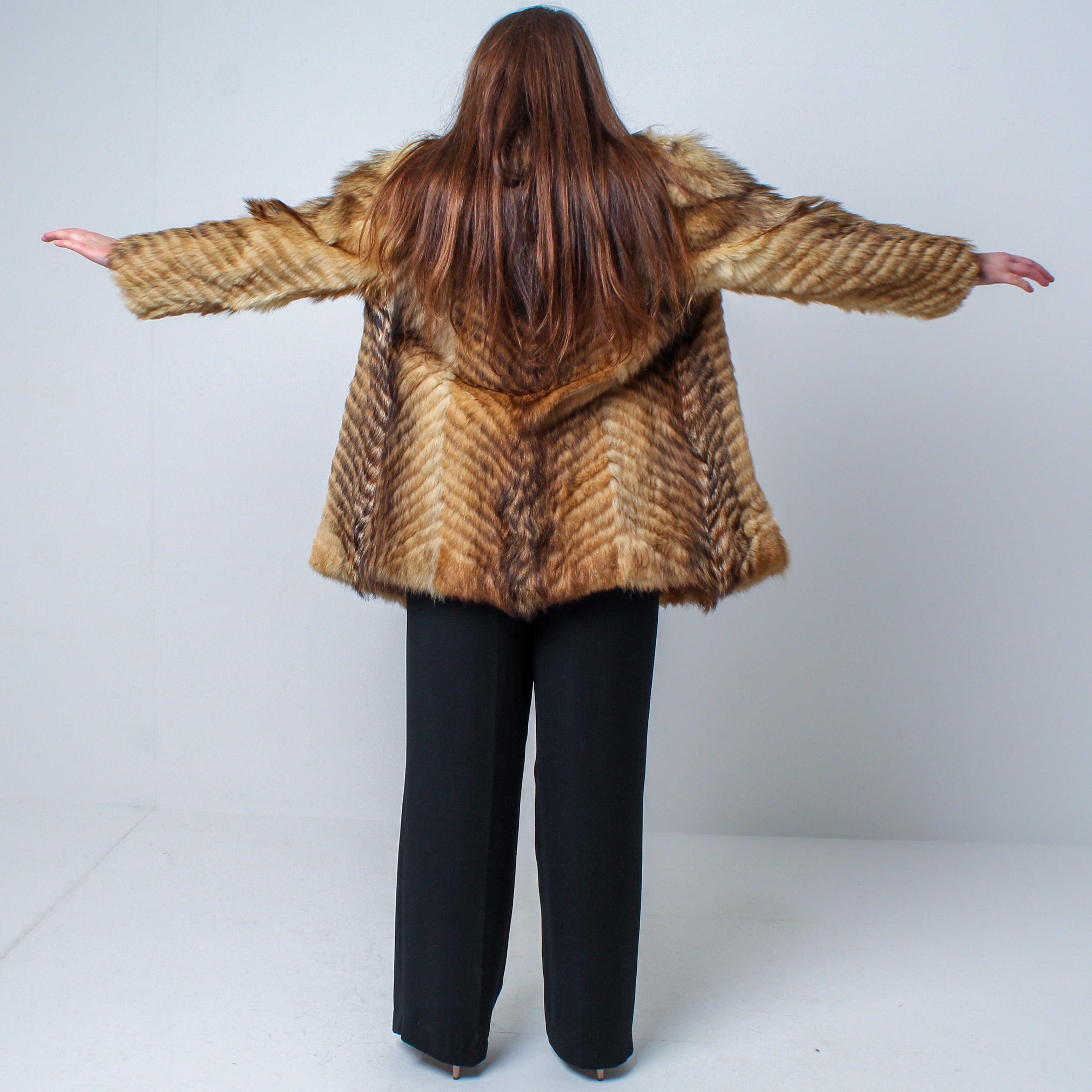 Women’s Luxury Vintage Real Natural Fox Fur Coat - Large / XL UK 12-16