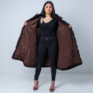 Women’s Full Length Luxury Vintage Real Mink Fur Coat Size: Large-XXL UK 14-18