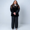 Women’s Luxury Black Vintage Real Mink Fur Coat Size: Large-XL UK 12-16