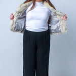 Women’s Vintage Real Natural Rabbit Fur Coat Size: Small/Medium UK 10-14