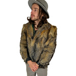 Vintage Real Coyote & Leather Fur Coat Size Medium Women’s / Small Men’s