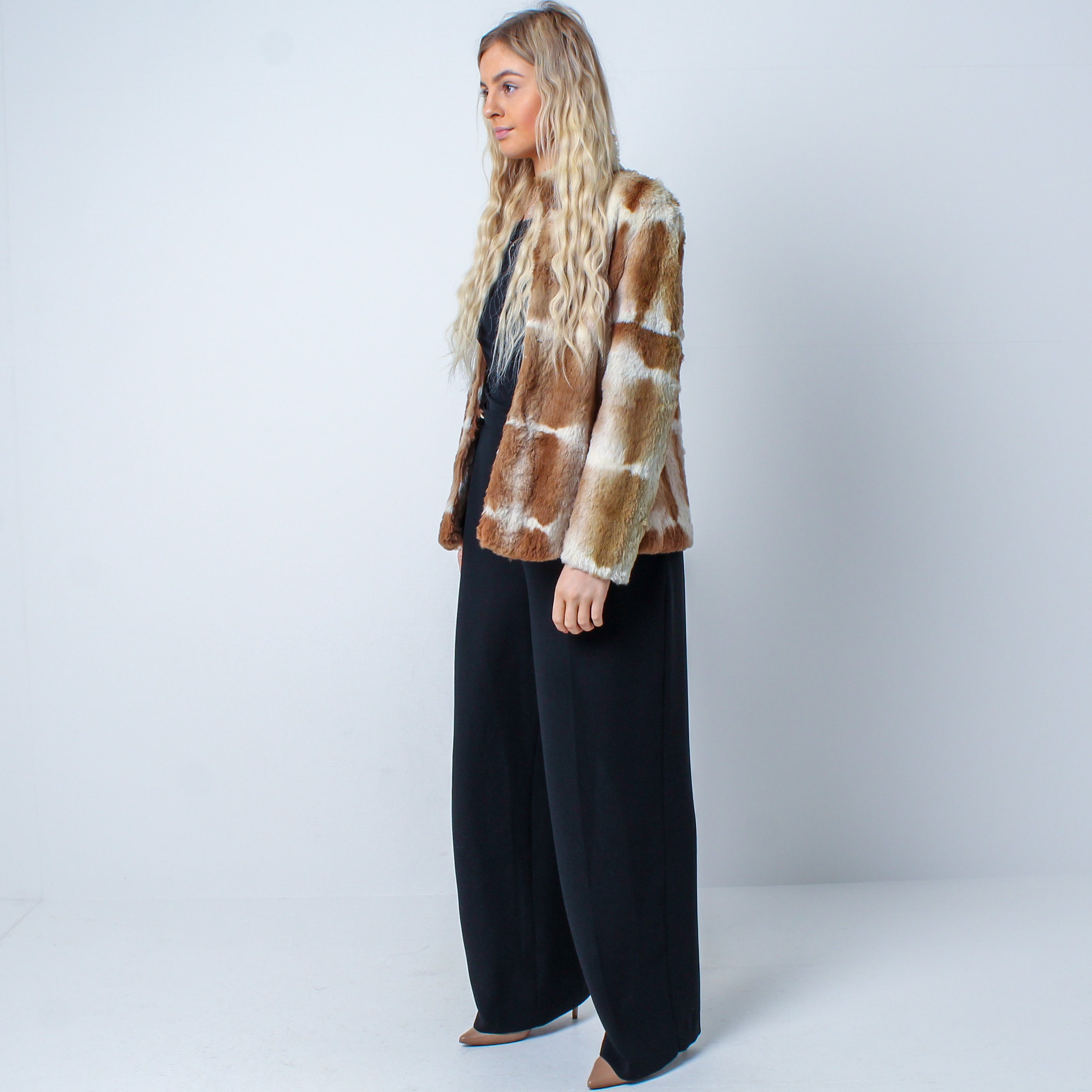 Women’s Vintage Real Natural Rabbit Fur Coat Size: XS-Small UK 6-10