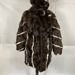 Vintage Unisex Hooded Real Fox Fur Coat Size: Large Women’s / Small Men’s