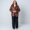 Women’s Vintage Real Natural Brown Rabbit Fur Coat UK 12-16