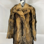 Vintage Unisex Real Coyote & Leather Fur Coat Size: Small-Medium Women’s / XS Men’s