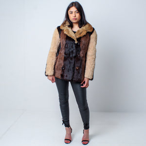 Women’s Vintage Real Natural Rabbit Fur Coat Size: Small-Medium UK 8-12