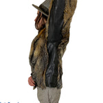 Vintage Real Coyote & Leather Fur Coat Size Medium Women’s / Small Men’s