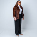 Women’s Luxury Brown Vintage Real Mink Fur Coat Size: Medium-Large UK 10-14