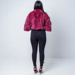 Women’s Vintage Real Purple Dyed Rabbit Fur Coat Size: XS-Small UK 6-8 Women’s