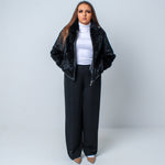 Women’s Luxury Black Vintage Real Mink & Leather Fur Coat Size: Medium-Large UK 12-16
