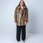 Women’s Vintage Real Natural Rabbit Fur Coat Size: Large-XXL UK 12-16
