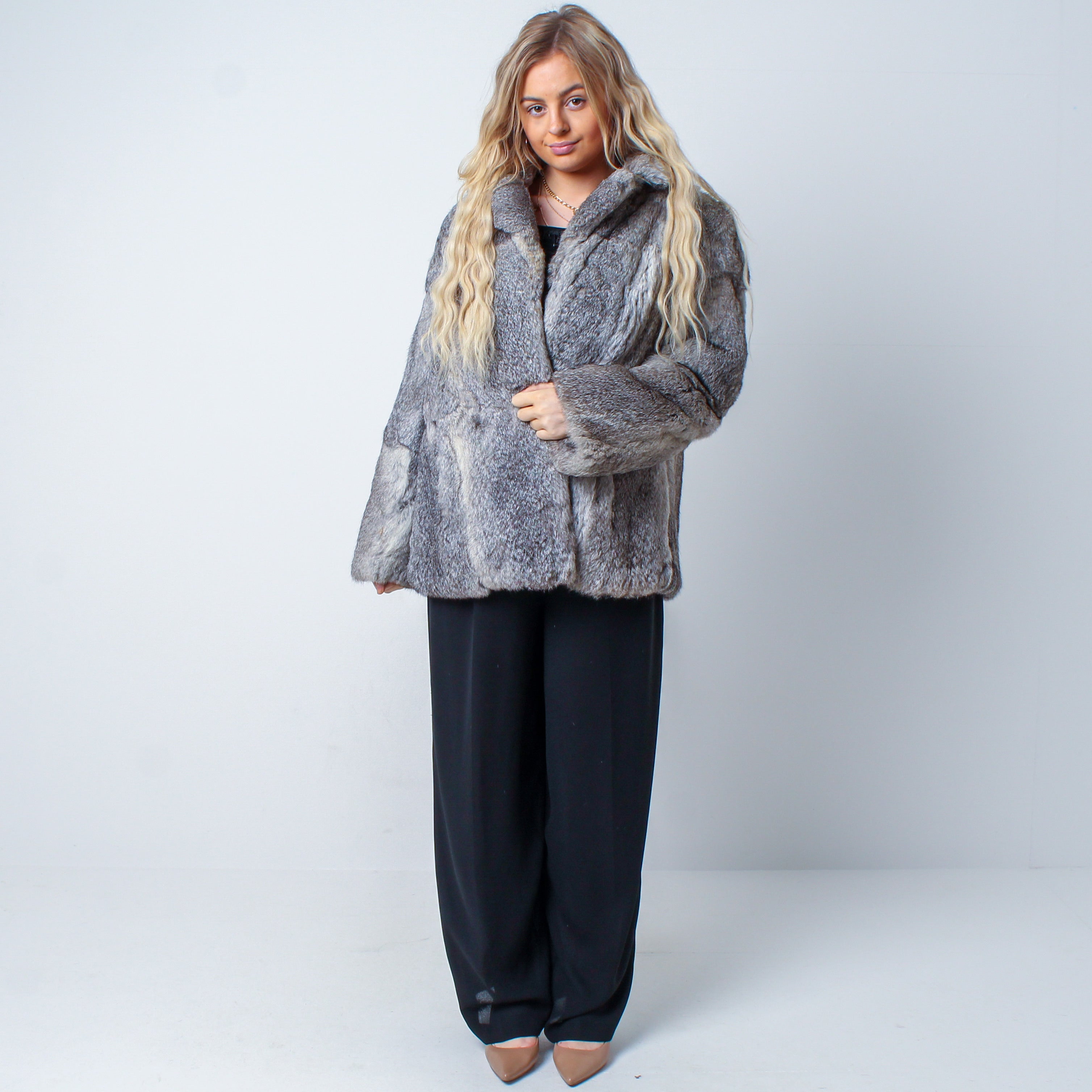 Rabbit Fur Jacket - Grey, The home of Real Fur Jackets
