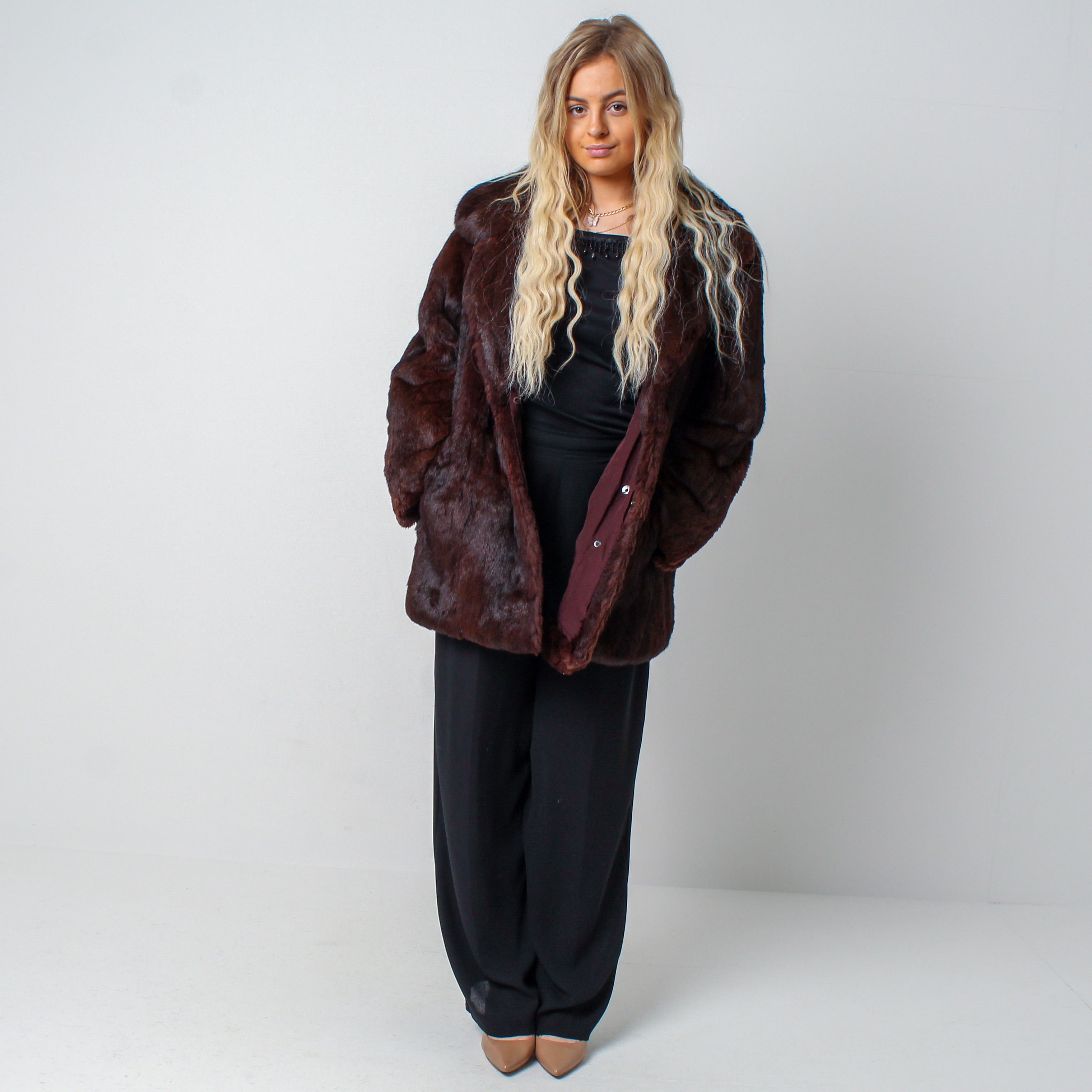Unisex Luxury Vintage Real Mink Fur Coat Size: Medium-Large UK 10-14
