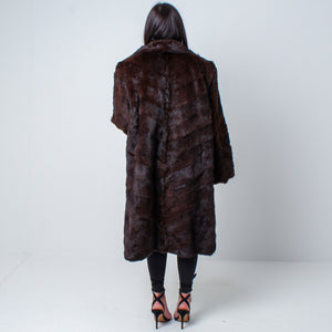 Women’s Full Length Luxury Vintage Real Mink Fur Coat Size: Large-XXL UK 14-18
